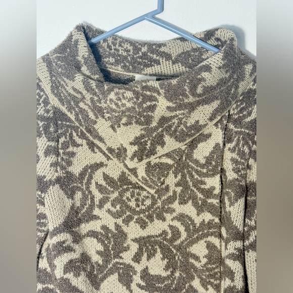 Chico's Brown and Cream Cowl Neck Sweater - Picture 5 of 10